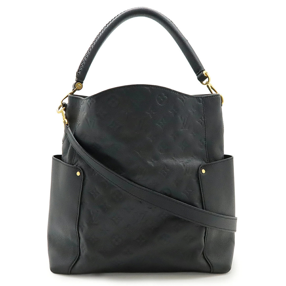 LOUIS VUITTON Monogram Empreinte Bagatelle Shoulder Bag Hobo Noir Black